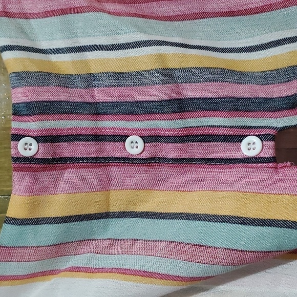 NWT MULTI COLOR STRIPED DRESS ADJUSTABLE STRAPS W POCKETS SIZE MEDIUM - Picture 2 of 12